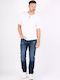 Men's Elastic Jeans Pants with Regular Fit Blue