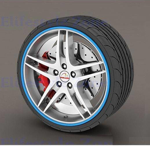 Premium Quality Rim Protection Set 4 Plastic Rings Blue Color