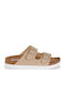 Women's Flat Sandals in Beige Color