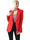 Potre Lung Blazer pentru femei Sacou RED