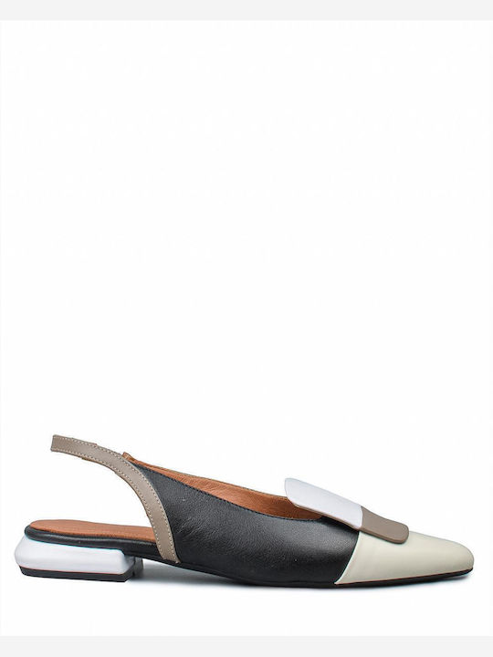 Γυναικείες Μπαλαρίνες Slingback με Λουράκι σε Μαύρο Χρώμα
