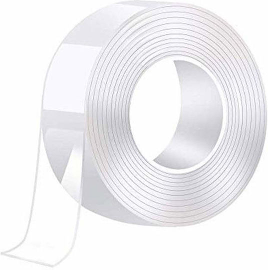 Siks Doppelseitiges Klebeband Wiederverwendbar Nach dem Waschen Transparent 3cm X 5m Dicke 0,5mm