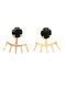 Ohrringe Wimpern Vorne Hinten Gold Schwarz