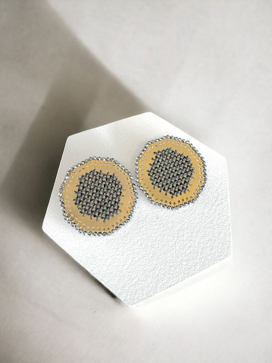 Earrings Polygon Motif Grey Earrings Polygon Motif Grey