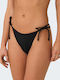Bikini Slip με Κορδονάκια Black