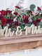 Wooden Sign Mr&mrs White Gold Glitter