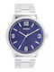 Oozoo Timepieces Γυναικείο Ρολόι 45mm Μπαταρίας με Ασημί Μεταλλικό Μπρασελέ