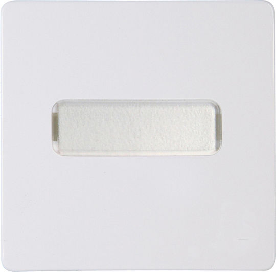Hk05 Единичен бутон с етикет бял 1-k334202002