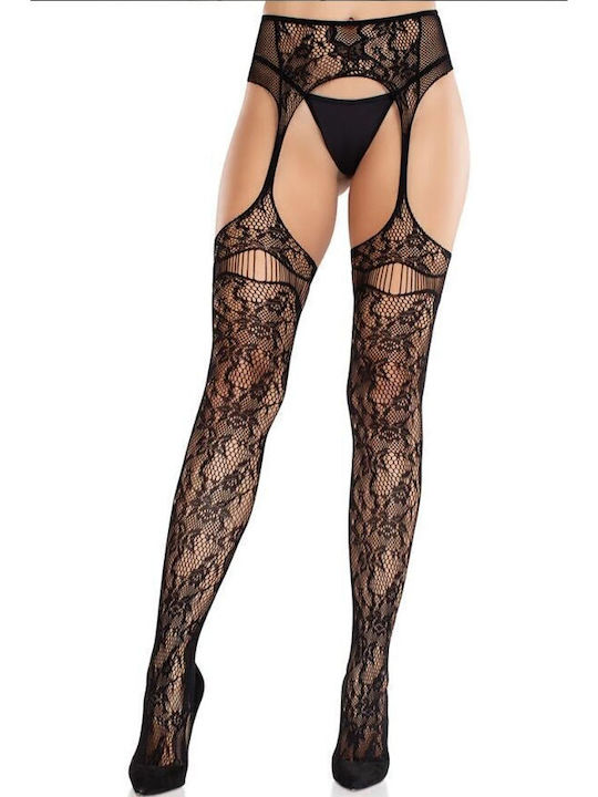 Leg Avenue Lace Sexy Κάλτσες Μαύρες