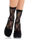Leg Avenue Lace Bow Lace Sexy Socken Schwarz