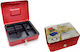 Metal Cash Box with Key Red 25x20x9cm Galifas Galifas