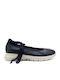 Leather Women's Moccasins in Blue Color