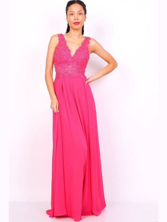Lace Wedding - Christening Dress Fuchsia