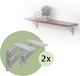 ML-Design Metallic Corner Shelf Silver 2pcs 490012756