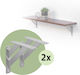 ML-Design Metallic Corner Shelf Silver 2pcs 490012761