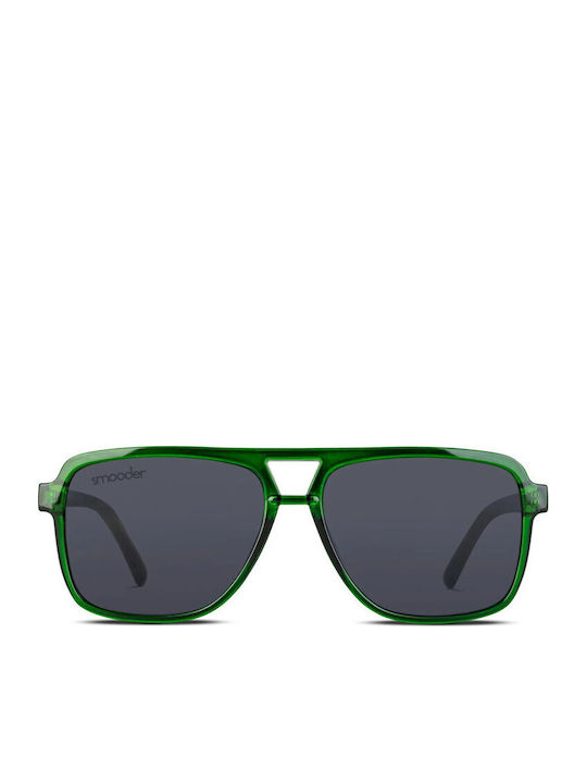 Smooder Unisex Sonnenbrille mit Grün Kunststoff Gestell und Grün Linse X041