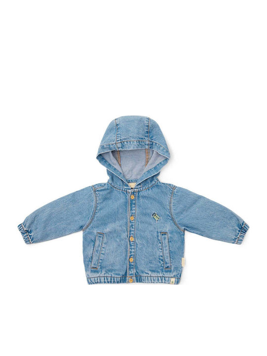 Παιδική Ζακέτα Βαμβακερή με Κουκούλα Denim