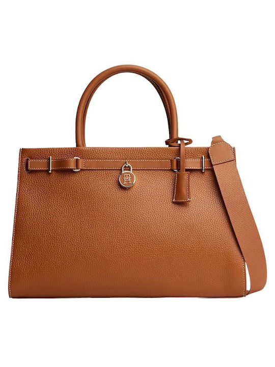 Tommy Hilfiger Icon Geantă de damă Shopper De umăr Maro AW0AW17185