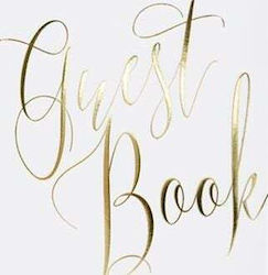 Party Deco Guest Book White Gold Lettering 20x24.5 Cm 22 Universal Pages