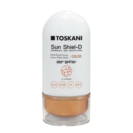 Toskani Sun Shiel-D Αντηλιακή Λοσιόν Προσώπου SPF50+ με Χρώμα