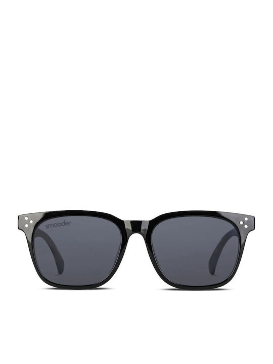 Smooder Unisex Sonnenbrille mit Schwarz Kunststoff Gestell und Schwarz Linse X028