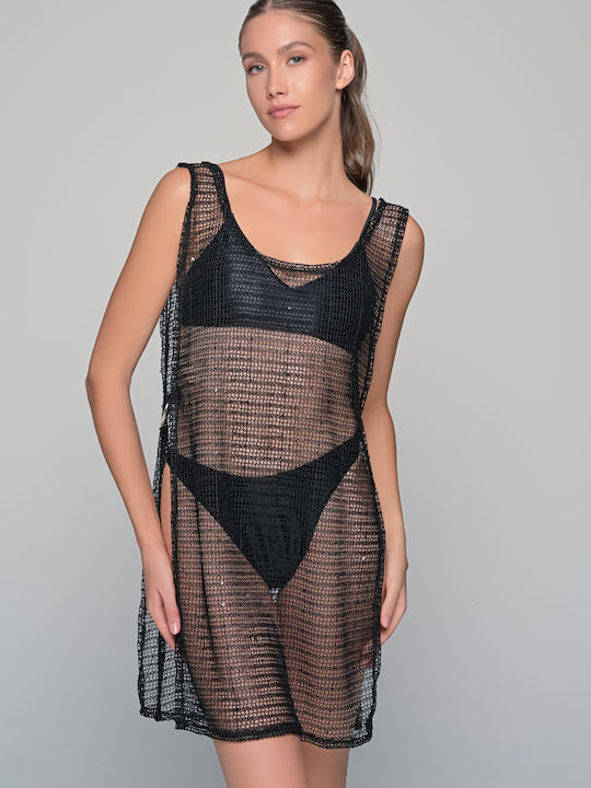 Milena by Paris Γυναικείο Καφτάνι Παραλίας Μάυρο