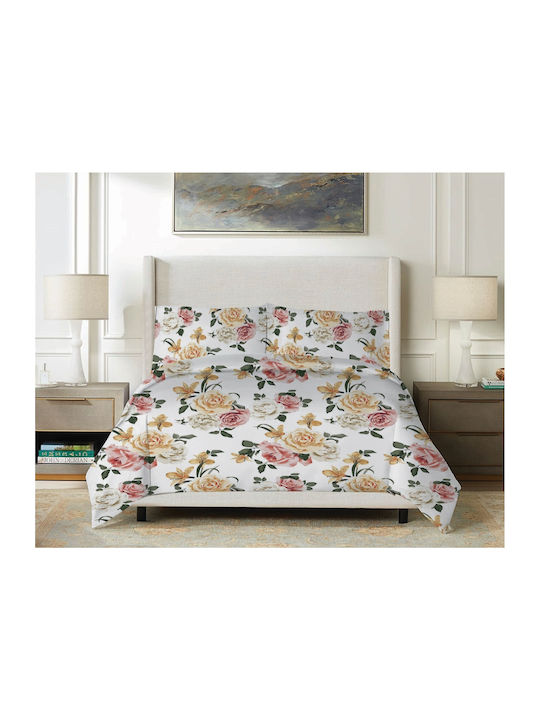Matex Duvet Cover Set Cotton Single with Pillowcase 160x200 White