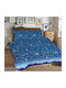 Matex Duvet Cover Set Cotton Queen with 2 Pillowcases 220x200 Blue