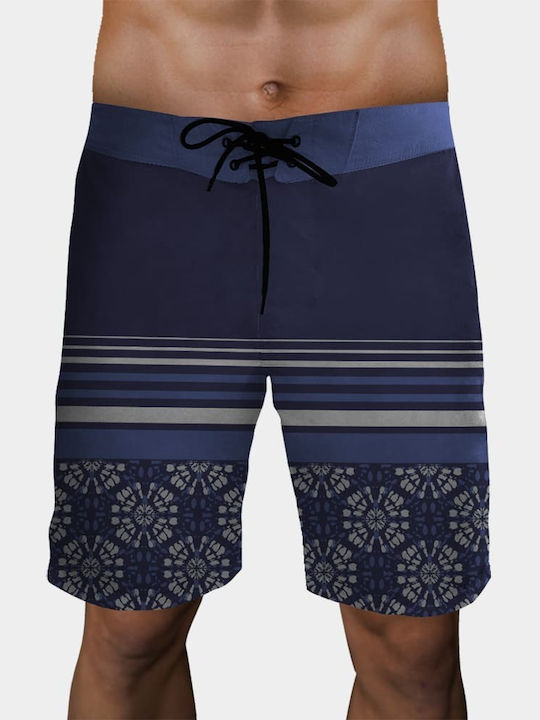 Men's Swimwear Bermuda Navy Blue Striped