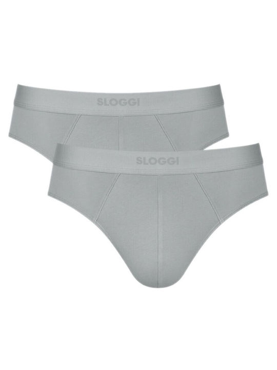 Sloggi Ανδρικά Σλιπ Cream, Λευκο με Σχέδια 2Pack