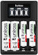 Uniross Ucu002a Бърз 2ч Usb Зарядно за Батерии АА ААА Включва 4xaa 2100 Батерия