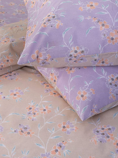 Palamaiki Fashion Life Сет Калъфки за Възглавници с корица за плик Лилав 52x72см.