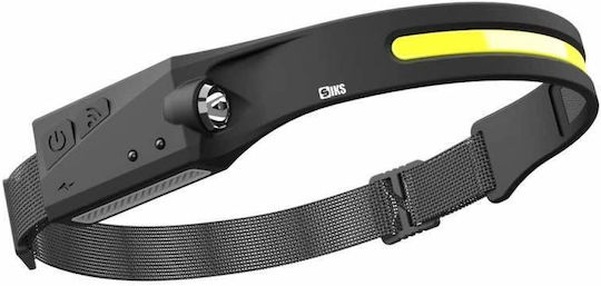Lanternă Siks cu Baterie Internă, Lampă Frontală, Port USB Tip C, pentru Pescuit, Camping, Drumeții, Senzor de Mișcare, Rezistentă la Apă, Bandă LED Cob, LED Xpe, Lanternă 45m 350 Lumeni