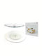 ArteLibre Glass Dessert Divided Serving Plate Transparent Ø35cm