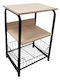Klikareto Wooden Kitchen Rack 3 Tiers Black 40x30x56cm