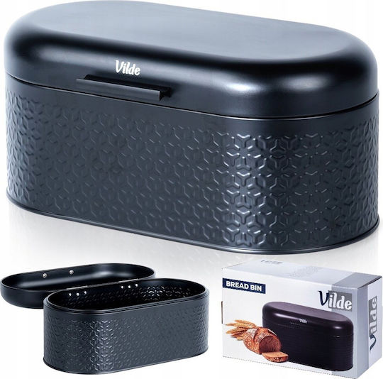 Vilde Bread Box with Lid Inox Black 34x20x15cm