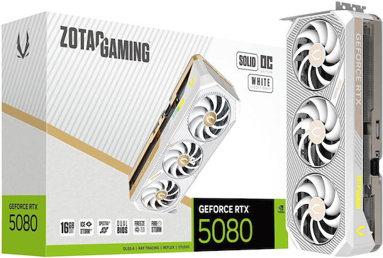 Zotac GeForce RTX 5080 16GB GDDR7 Alb OC Solid Placă Grafică ZT