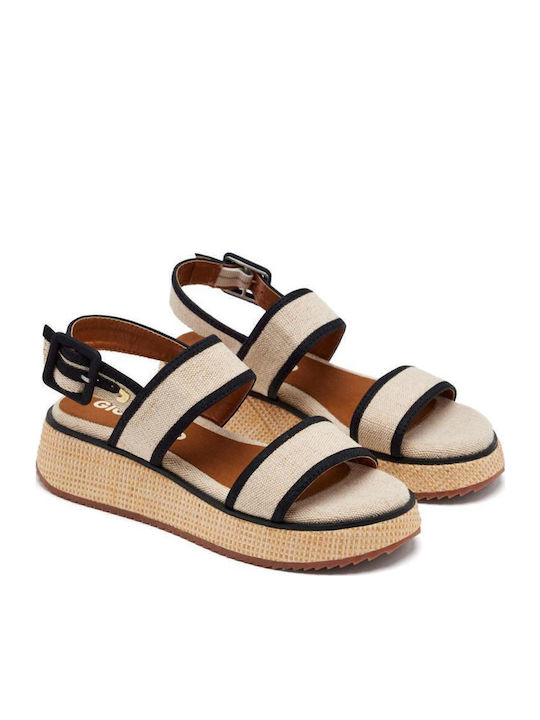Women's Fabric Platform Shoes Black