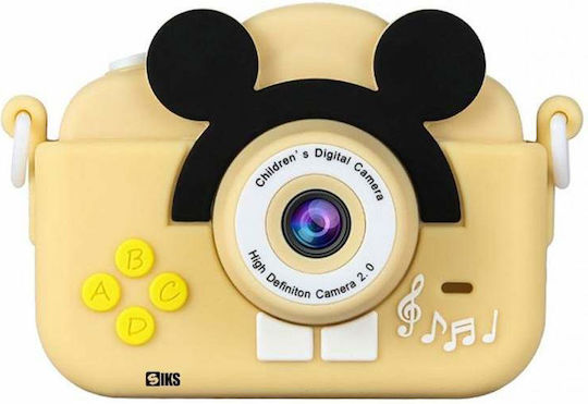 Mini cameră foto video galbenă pentru copii format Jpg Avi Full HD rezoluție foto 2MP video 1080p Mp3 ecran LCD de 2 inch