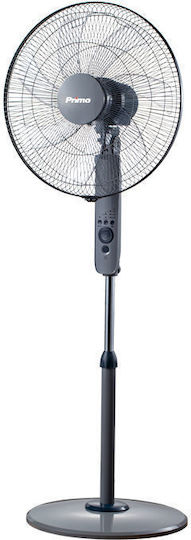 Primo Prsf-80656 Ανεμιστήρας Ορθοστάτης 65W Διαμέτρου 45.72cm με Τηλεχειριστήριο Γκρι