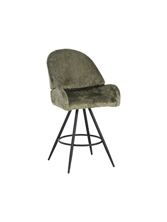 Stool Bar with Backrest Upholstered with Fabric Morea Mint 68x66x82.5cm