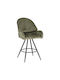Stool Bar with Backrest Upholstered with Fabric Morea Mint 68x66x82.5cm