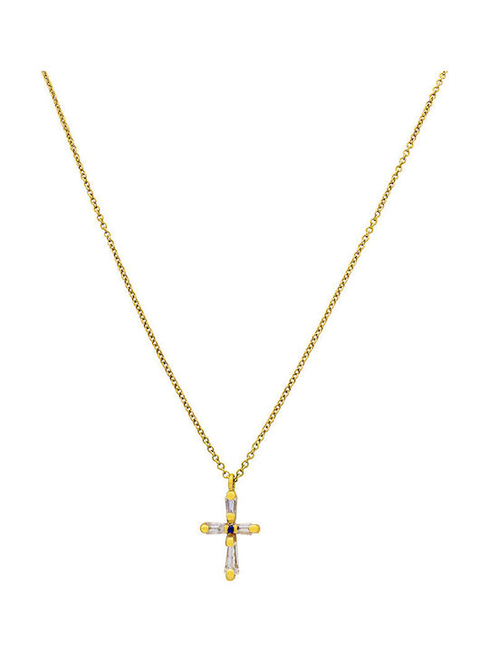 Savvas Design Χρυσός Σταυρός 18Κ με Αλυσίδα