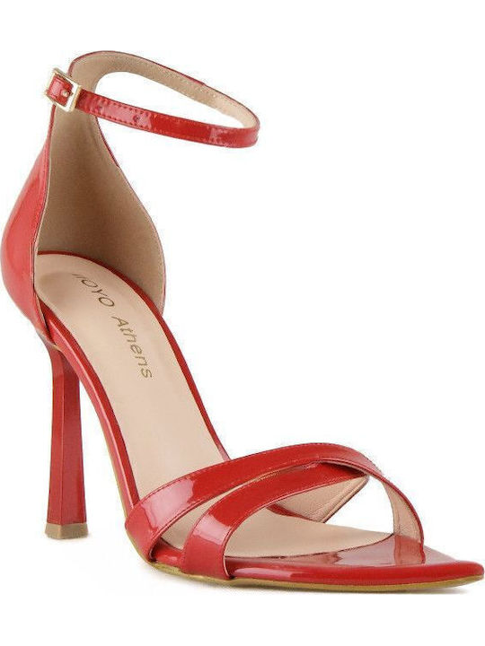 Silia D Sandalen aus Lackleder Rot tas-101 (lrd)