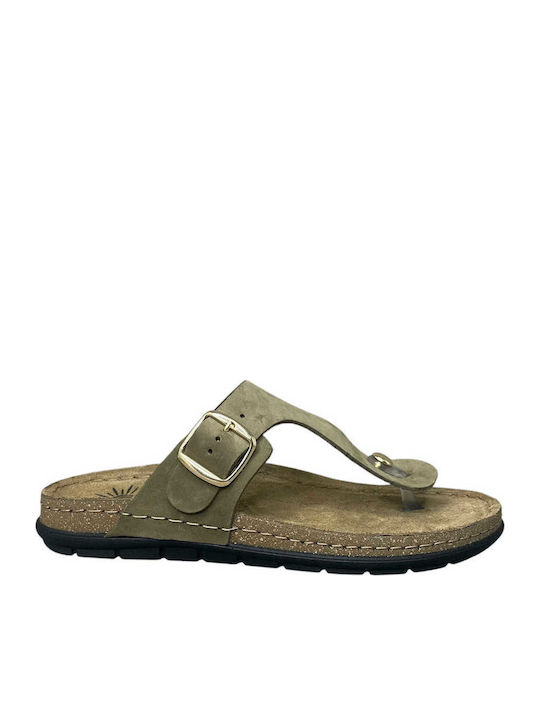 Sienna Sandale Casual Damă Anatomici De Piele Kaki
