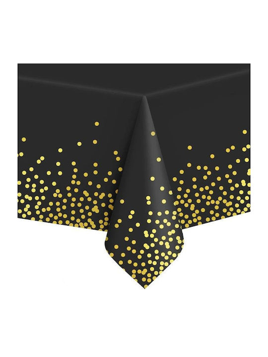 Party Pal Tischtuch Black, Gold Dots 137x274cm