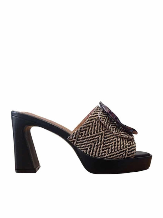 Envie Shoes Δερμάτινα Mules με Χοντρό Ψηλό Τακο...