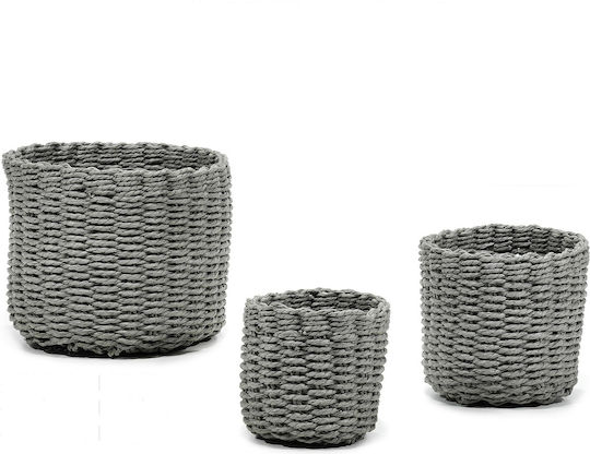 Set de coșuri rotunde Artelibre din sfoară de hârtie gri 17.5x15x12.5cm 3 buc 06512636 Set de coșuri rotunde Artelibre din sfoară de hârtie gri 17.5x15x12.5cm 3 buc 06512636