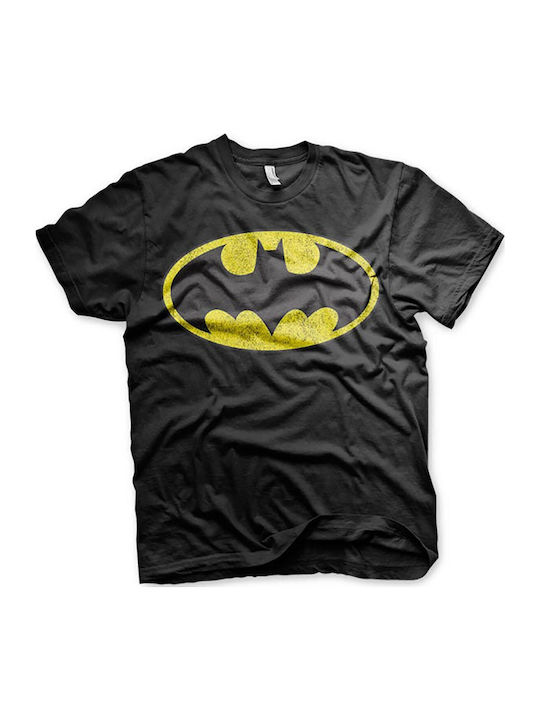 Batman Distressed Logo T-shirt Black Wb-1-bat004-h23-bk