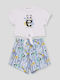 Kids' Set with Shorts Summer 2pcs White-yellow